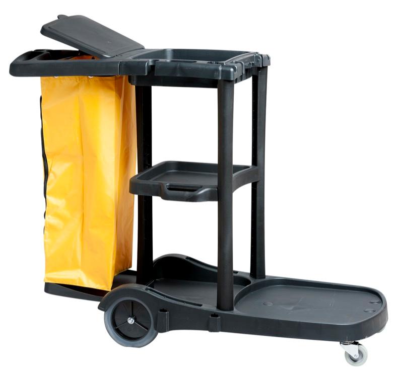 Deluxe Janitor Cart with Zippered bag 1