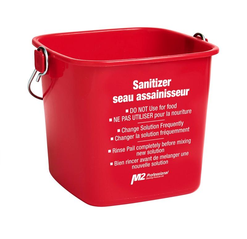 PA-3603R - 3Qt Sani-Clean Pail - Sanitizer - Red