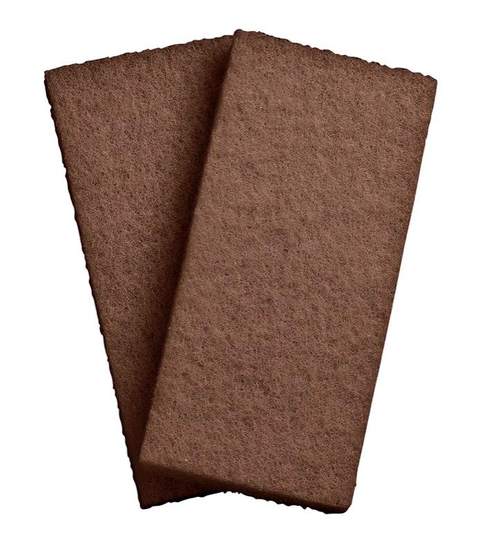 Brown utility pads -  coarse-9.875&quot;x4.625&quot;x0.9&quot;-Case 