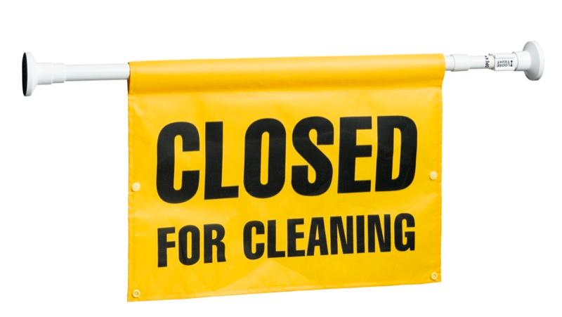 WF-D9002 - "Closed for Cleaning" Hanging Door Sign - English / French