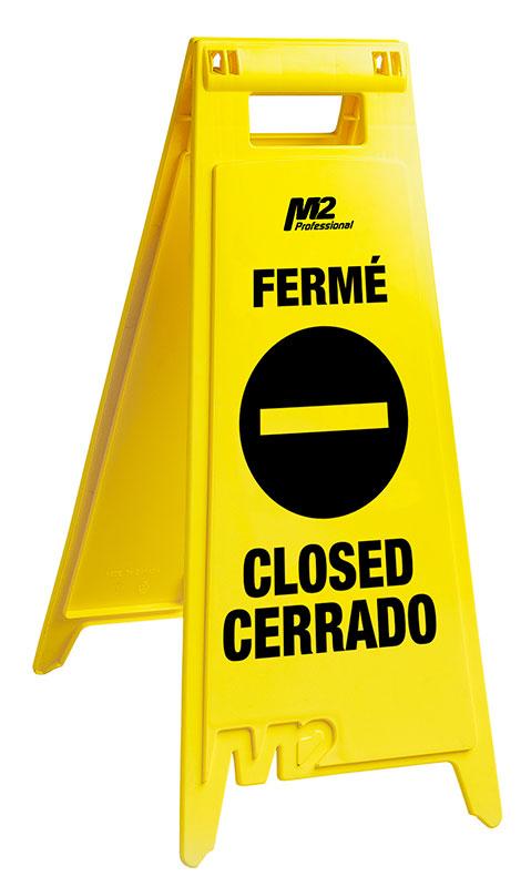 WF-7006 - 28" "Closed" Floor Sign - English / French / Spanish