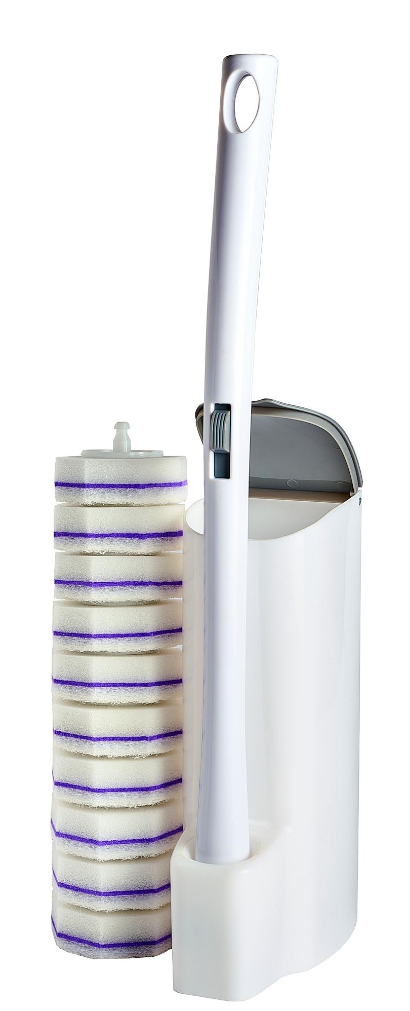 WA-DT2310 - Disposable Toilet Scrubber Kit - Includes Caddy & 10 Refills